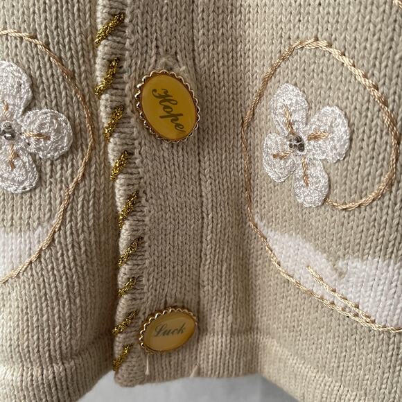 VINTAGE 90s Storybook Knits Heavenly Angels Ugly Christmas Sweater Size Small - Picture 8 of 8